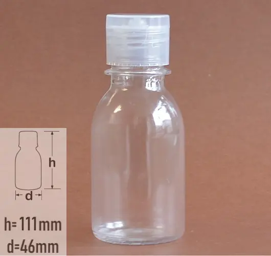 sticla PET 100ml cu capac flip-top alb
